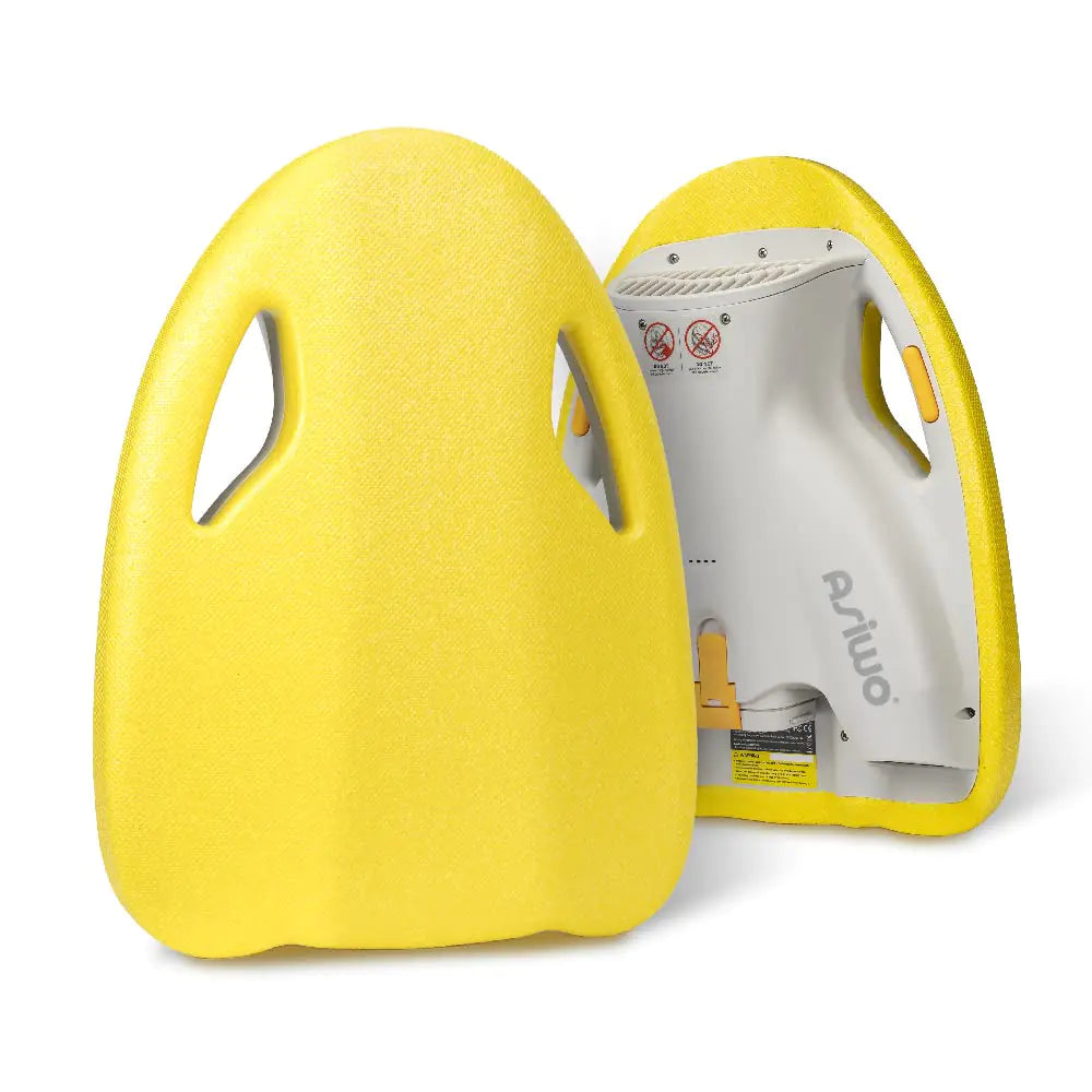 Asiwo Swimming Kickboard Electirc Swim Training Kickboard 3 Speed Water Sports Swimming Pool Board for Adults Kids (Yellow)