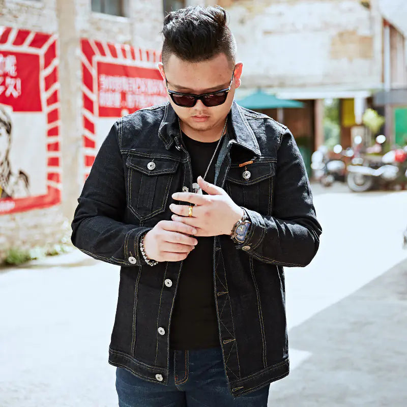 "Plus Size Men's Denim Jacket" My store