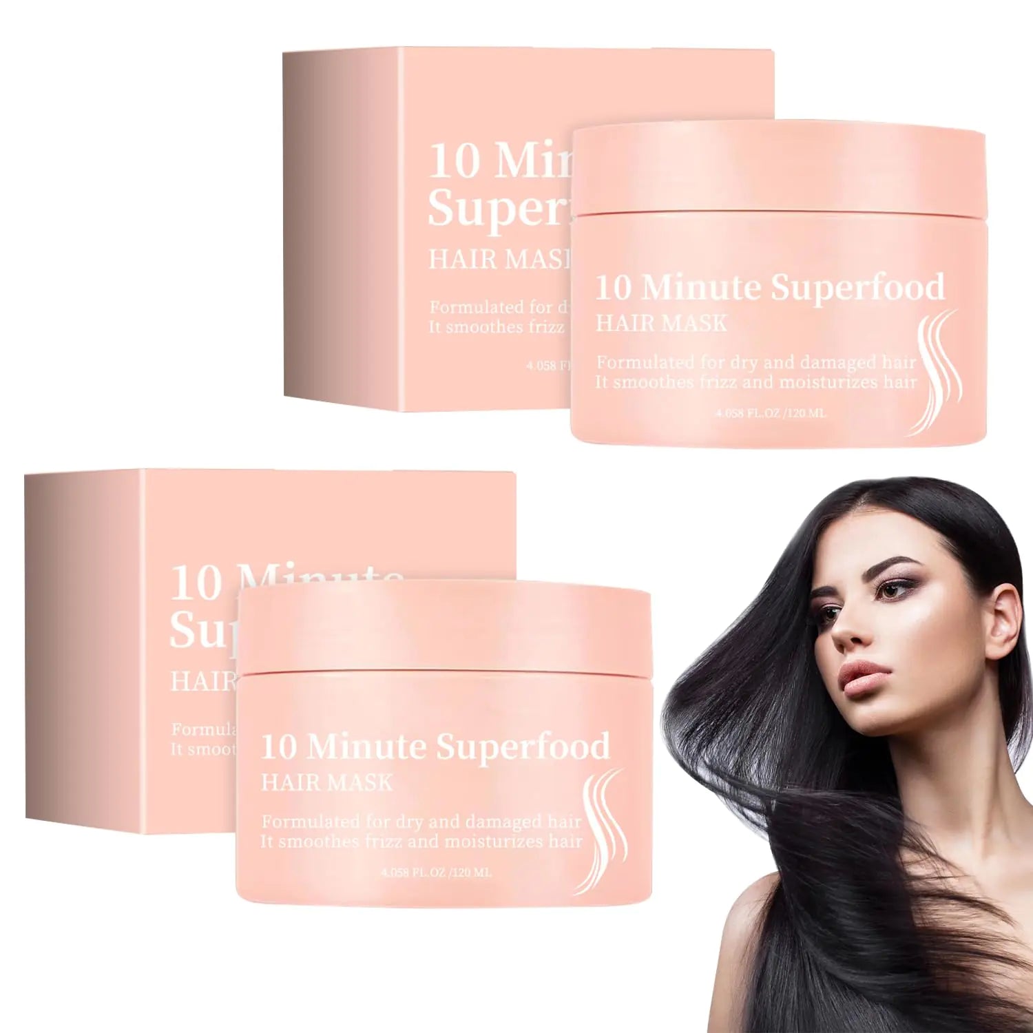 10 Minute Vitamin Infusions Hair Mask Superfood Hair Mask - Moisturizing Hair Mask for Damaged Hair Hair for Thicker Fuller and Shiny Hair(2pcs) - My store