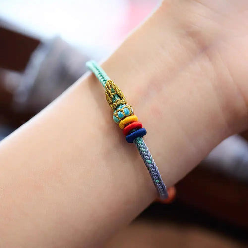 "Handwoven Gradient Red String Bracelet for Good Luck" My store