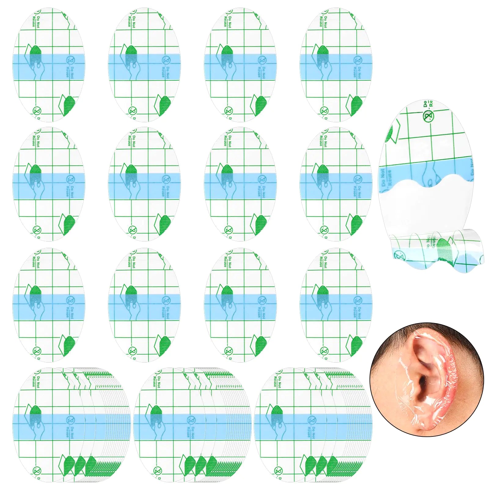 100 Pcs Ear Stickers for Swimming Shower Waterproof Ear Covers Stickers for Washing Hair Ear Plugs for Swimming Ear Protectors Ear Caps for Shower Surfing Snorkeling and Other Water Sports - My store
